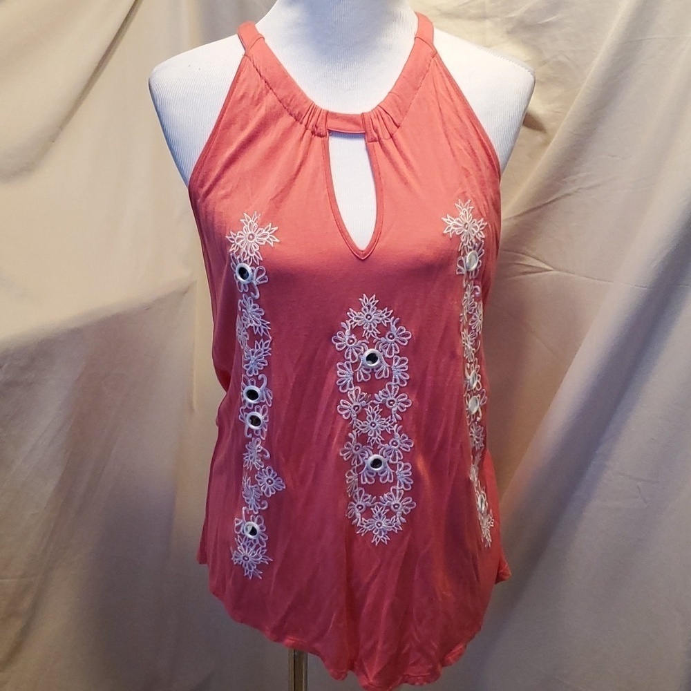 I.N.C International Concepts Mirror and Embroidered Halter SZ LG